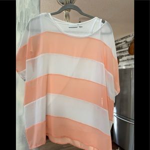 New York & Company sheer blouse with built in tank